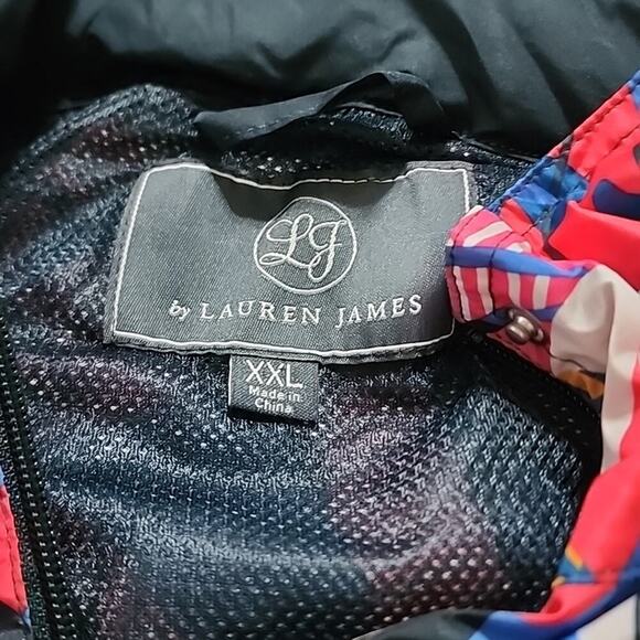 Lauren James multicolored water resistant jacket Kangaroo pouch pocket zipper - Picture 5 of 13